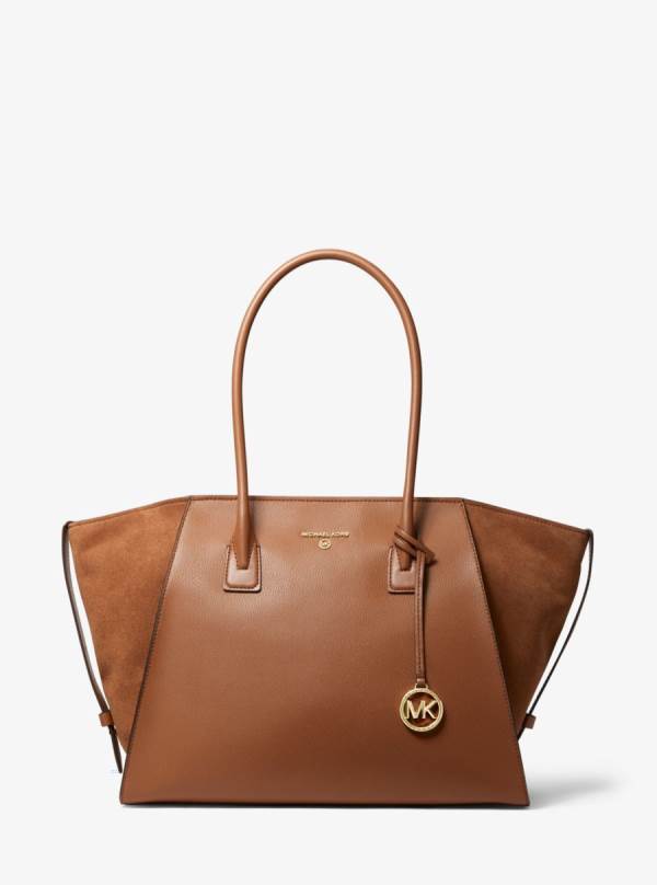 Damske Prenosná Taška Michael Kors Avril Extra-Large Leather Top-Zip Hnede - Kabelky Michael Kors Lacne | IQFBK-7296